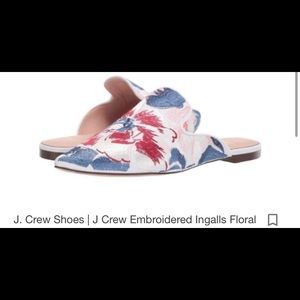 Worn once j crew floral mule